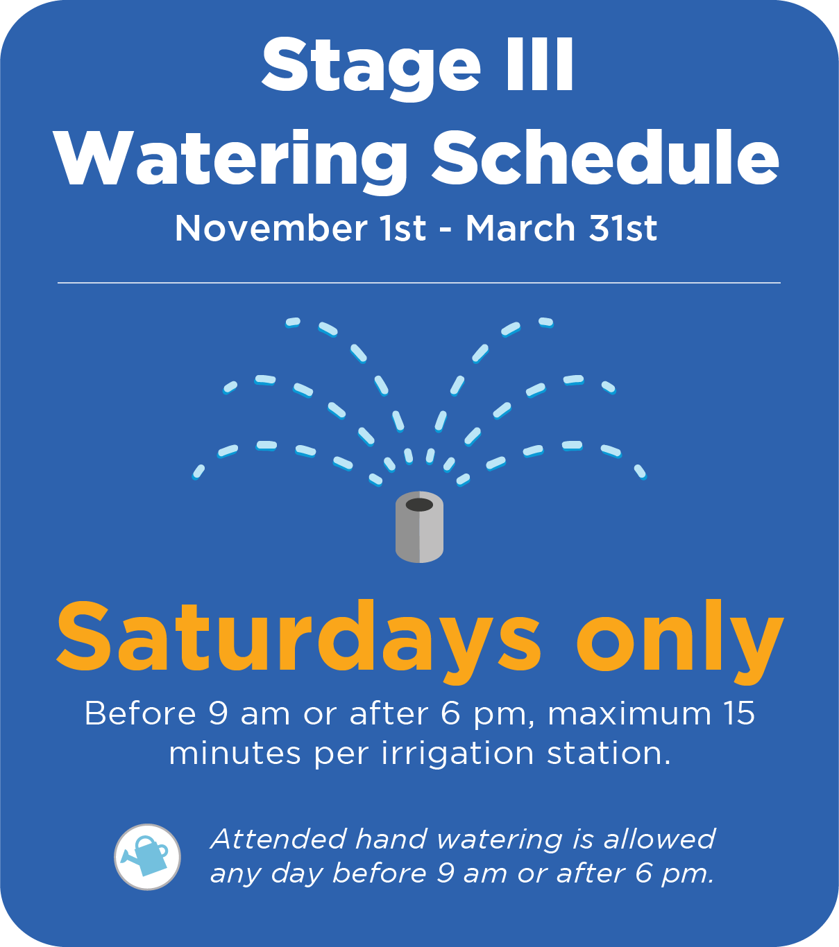 Watering Schedule # of DAYS PER WEEK